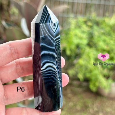 Black Agate Tower Point (Brazil) 92G 90Mm (P6) Points
