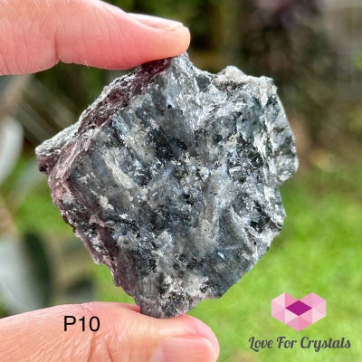 Black Moonstone Raw (Larvikite) 40-50Mm Photo 10 Crystals