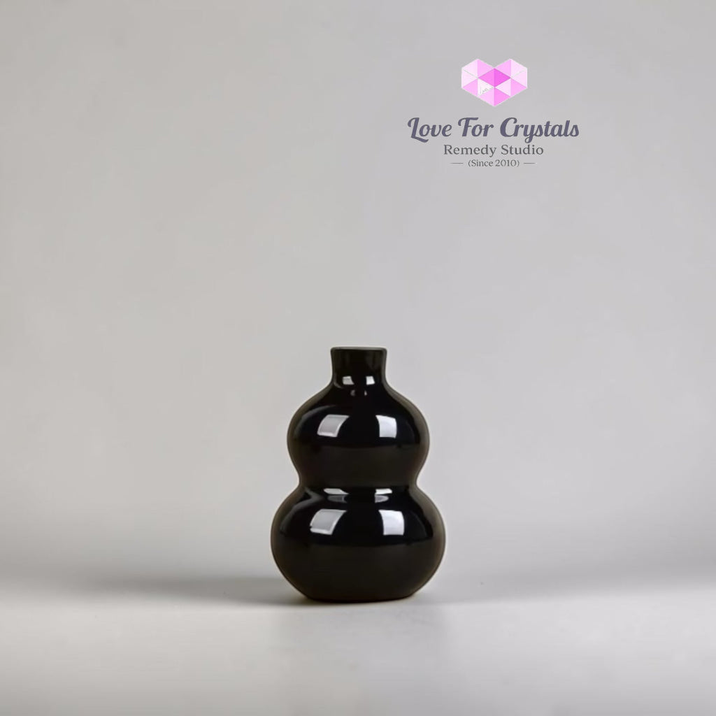 Black Obsidian 3cm Hulu (Gourd/Calabash) - 3cm - Obsidian
