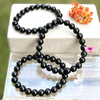 Black Obsidian 8Mm Bracelet Bracelets & Bangles