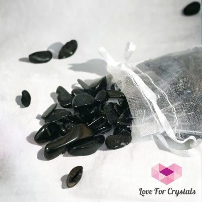 Black Obsidian Chips In A Pouch (100G)