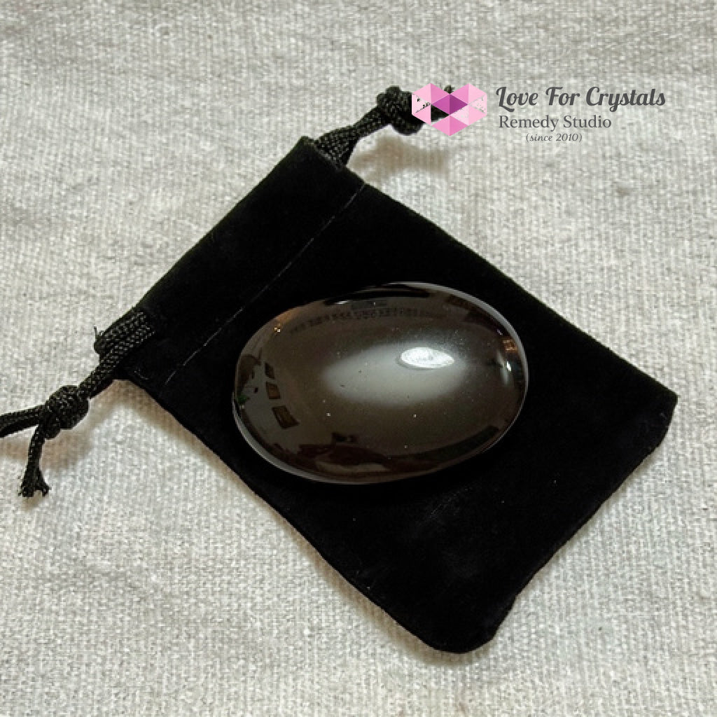 Black Obsidian Energy Shield Palm Stone 45mm (Encoded & attuned) Random Piece (45mm) Obsidian