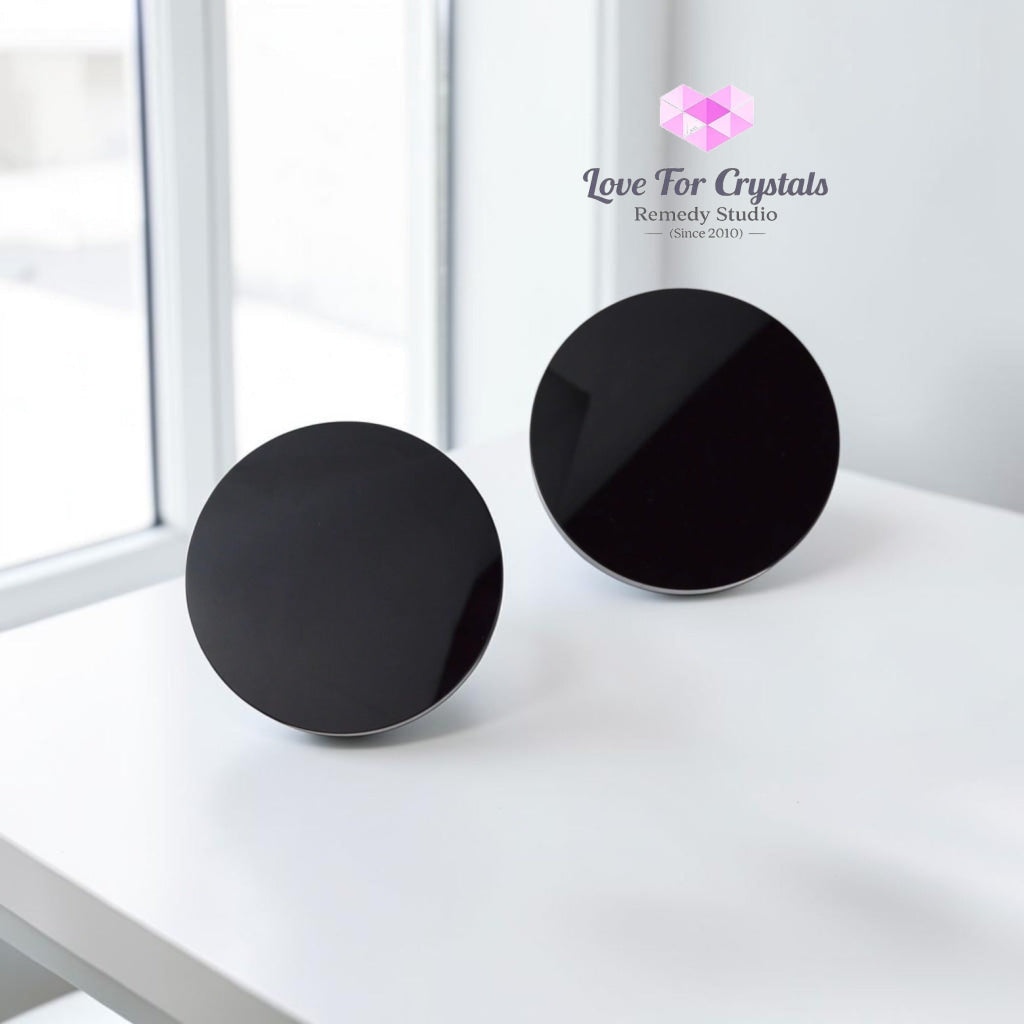 Black Obsidian Scrying Mirror 50mm with stand