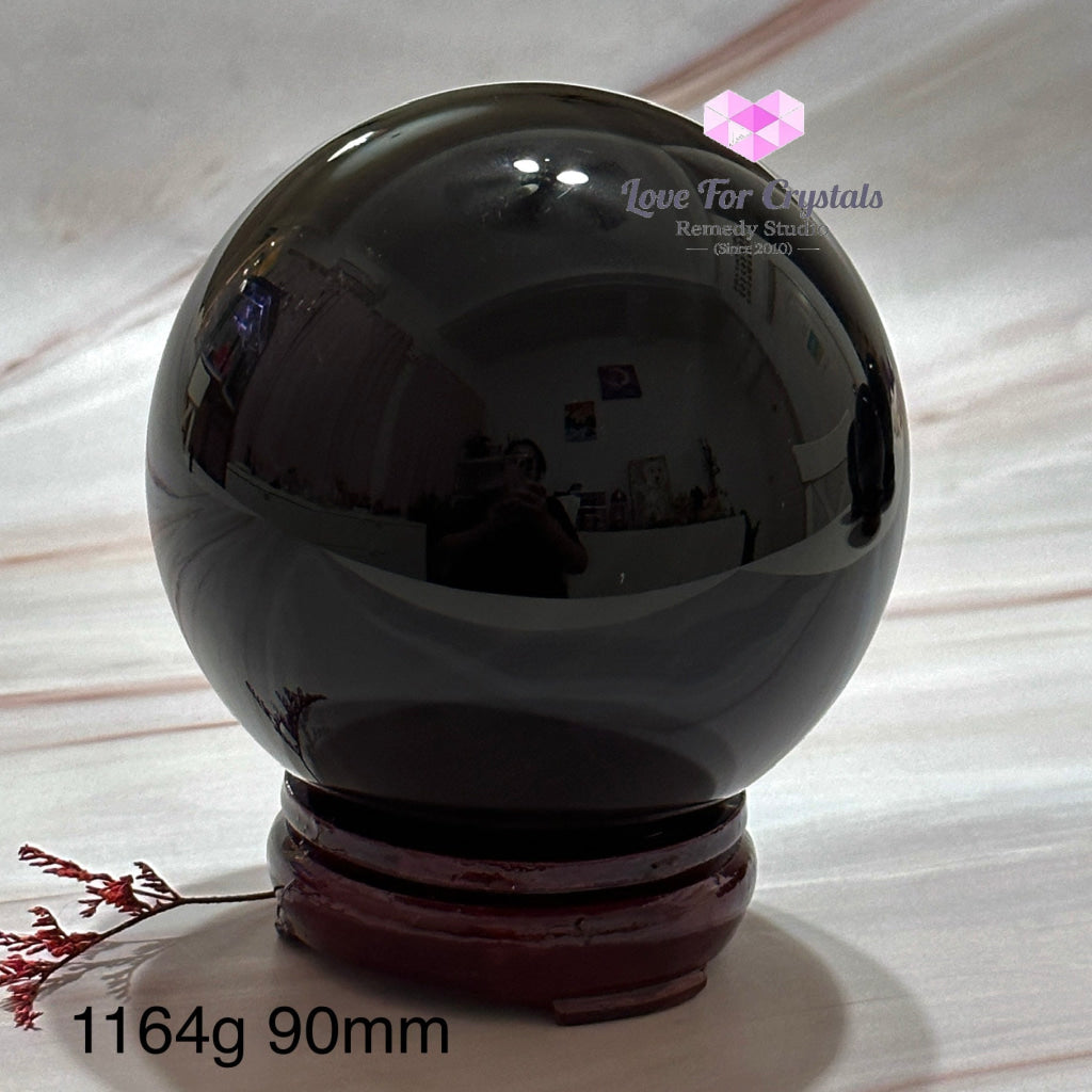 Black Obsidian Sphere (Mexico) 1164G 90Mm