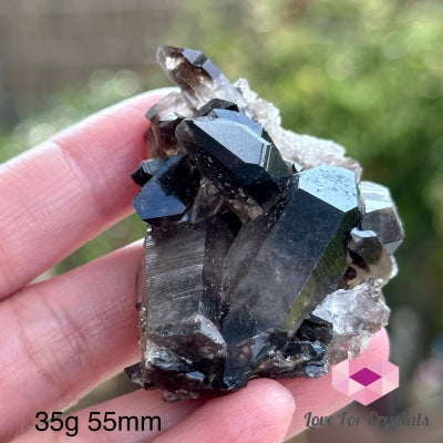 Black Quartz Morion Cluster (Brazil) 35G 55Mm Raw Crystal