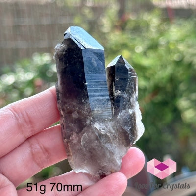 Black Quartz Morion Cluster (Brazil) 51G 70Mm Raw Crystal