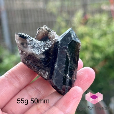 Black Quartz Morion Cluster (Brazil) 55G 50Mm Raw Crystal