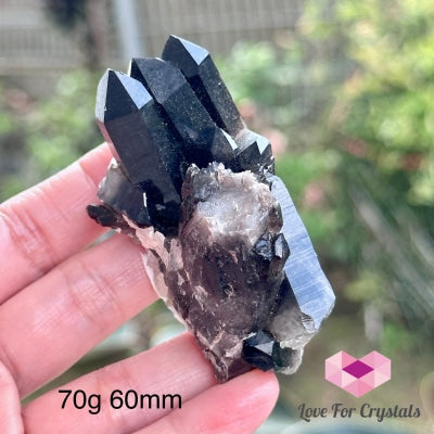 Black Quartz Morion Cluster (Brazil) 70G 60Mm Raw Crystal
