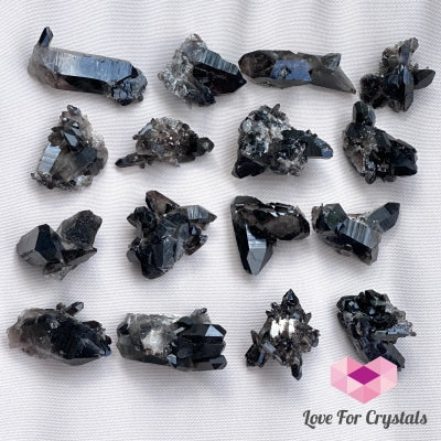Black Quartz Morion Cluster (Brazil) Raw Crystal