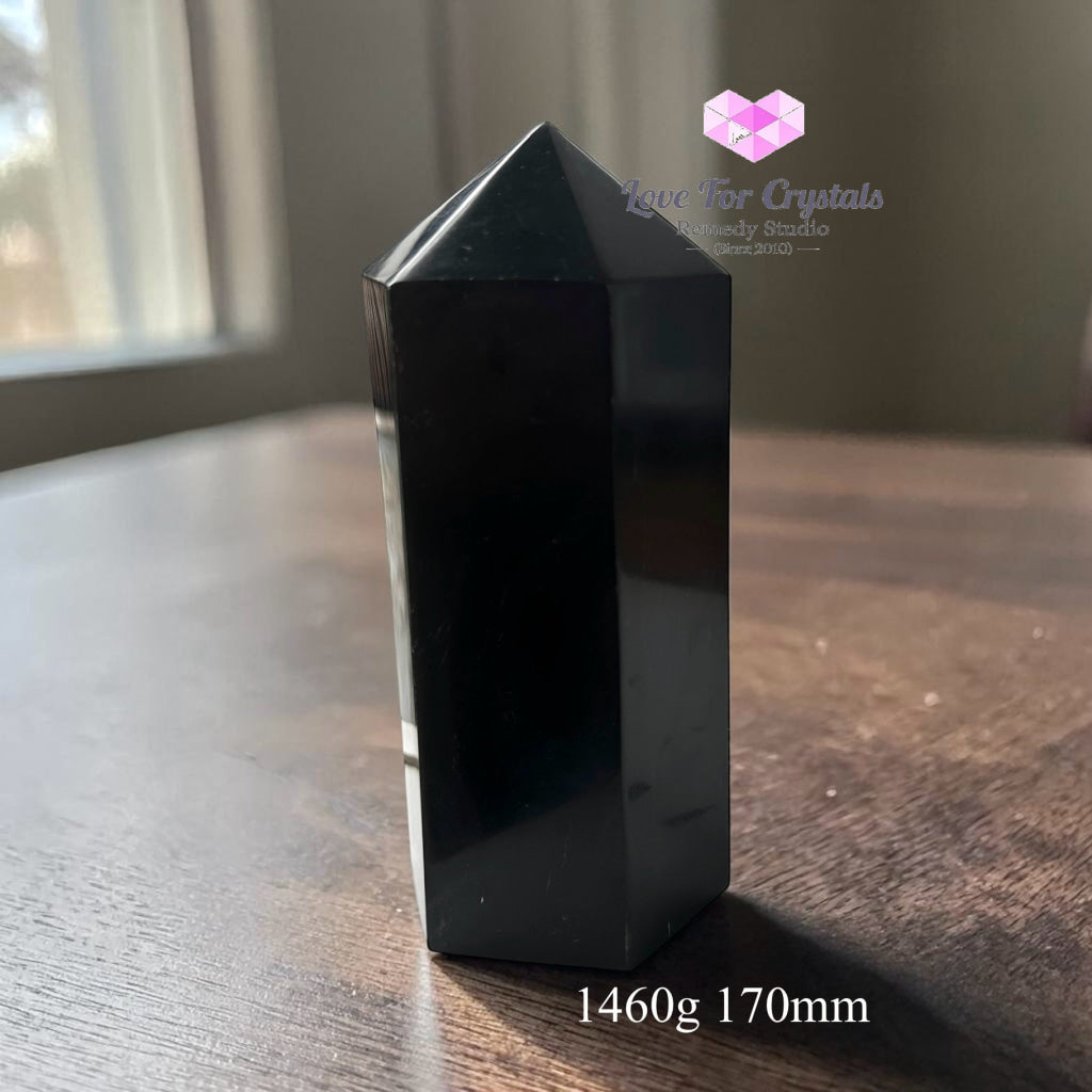 Black Tourmaline Anchor Point (Compounded with Graphite) - 1460g 170mm - Black tourmaline
