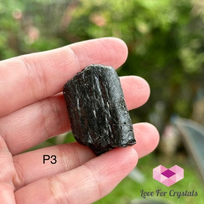 Black Tourmaline Double Terminated Raw (Brazil) P3 Crystals