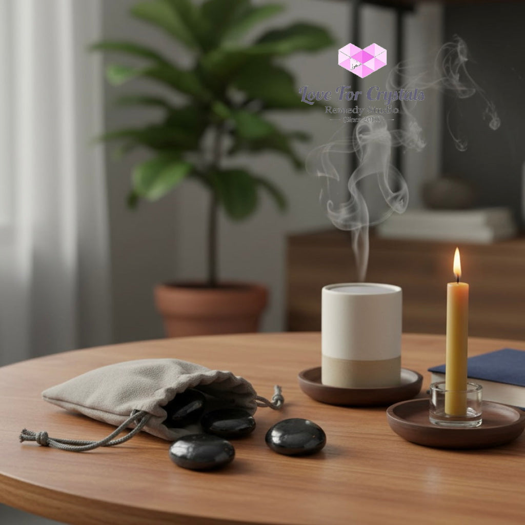 Black Tourmaline Protection Pocket Stones (15-20mm Set) Random Set (3 stones 15-20mm) Black tourmaline