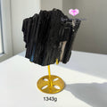 Black Tourmaline Raw with Stand (Brazil) - 1343g 13cm - Black tourmaline