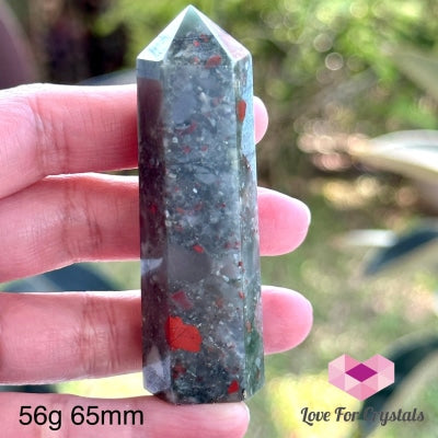 Bloodstone Tower Points (India) 56G 65Mm Polished Crystals
