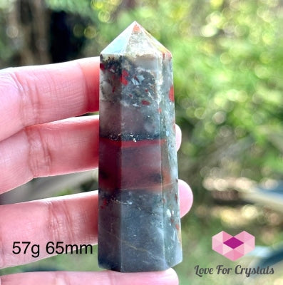 Bloodstone Tower Points (India) 57G 65Mm Polished Crystals