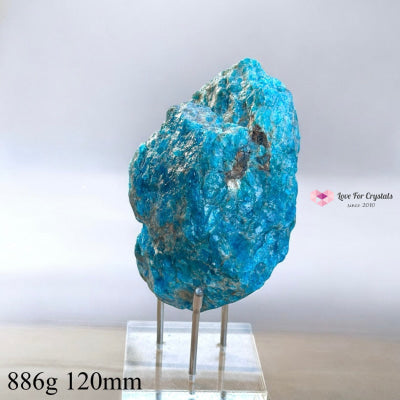 Blue Apatite Raw With Acrylic Stand (Large) 886G 120Mm Crystals