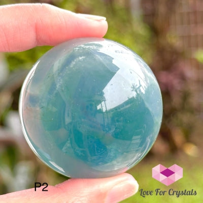 Blue Fluorite Sphere With Wooden Base 45Mm (Rare!) Aaa Grade Photo 2 Crystal Sphere