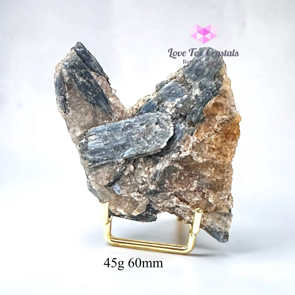 Blue Kyanite in Black Mica (very rare!) Brazil - 45g 60mm - Rare Specimen
