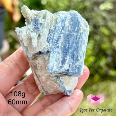 Blue Kyanite In Quartz Matrix (Brazil) With Stand 108G 60Mm Raw Crystals