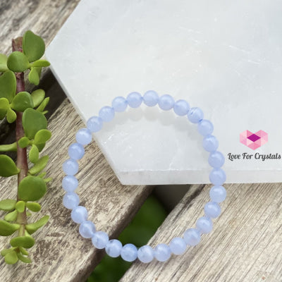 Blue Lace Agate 6Mm Bracelet 5.5 Bracelets & Bangles