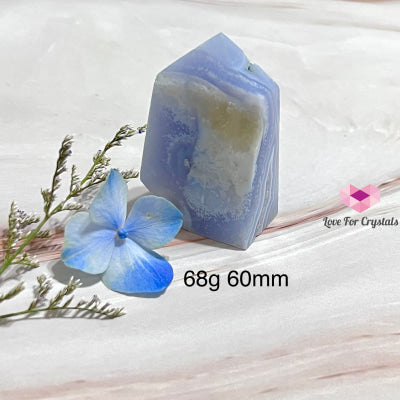 Blue Lace Agate Drusy Tower Point 68G 60Mm Polished Crystals