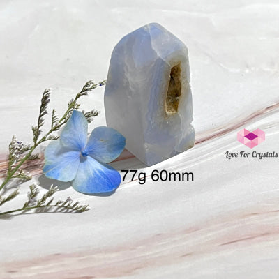 Blue Lace Agate Drusy Tower Point 77G 60Mm Polished Crystals