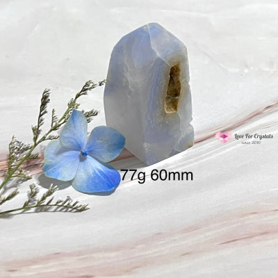Blue Lace Agate Drusy Tower Point 77G 60Mm Polished Crystals