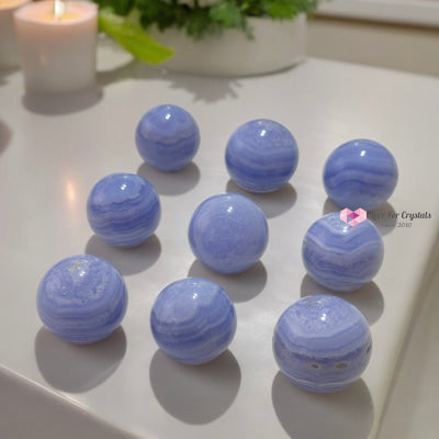 Blue Lace Agate Mini Sphere (20-30Mm) Aaa Grade Crystal Spheres