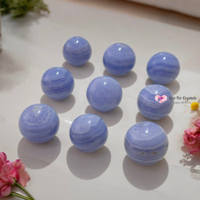 Blue Lace Agate Mini Sphere (20-30Mm) Aaa Grade Crystal Spheres