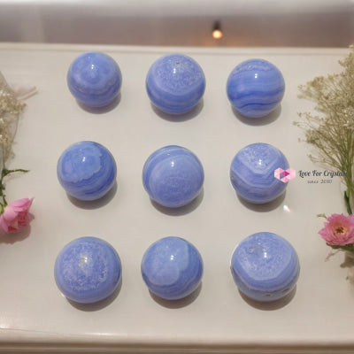 Blue Lace Agate Mini Sphere (20-30Mm) Aaa Grade Crystal Spheres