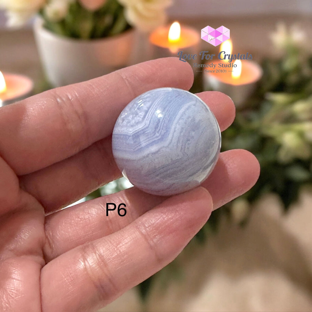 Blue Lace Agate Mini Sphere (20-30Mm) Aaa Grade Photo 6 Crystal Spheres