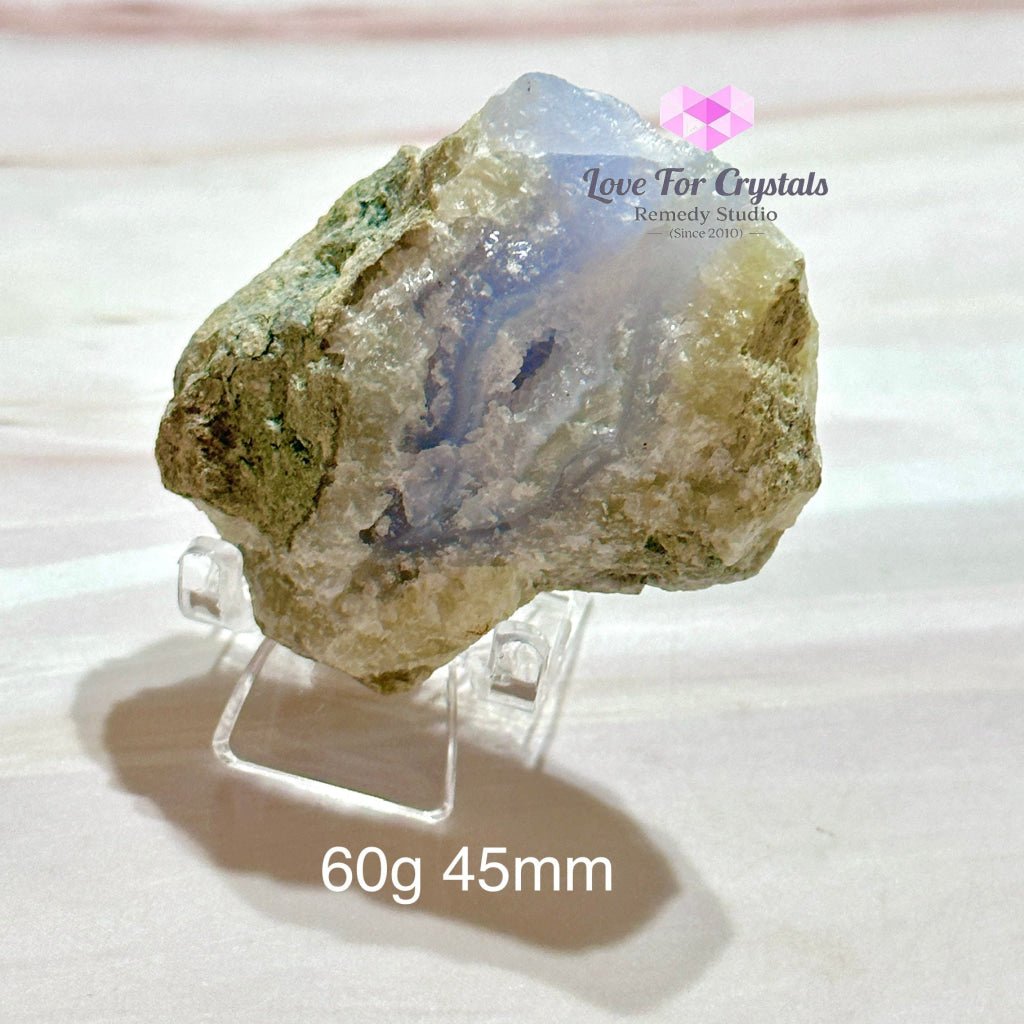 Blue Lace Agate Raw (Brazil)With Stand Crystals