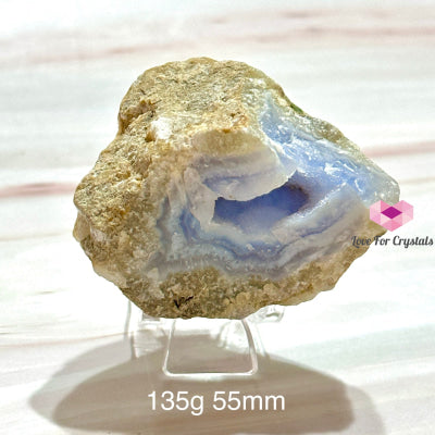 Blue Lace Agate Raw (Brazil)With Stand Crystals