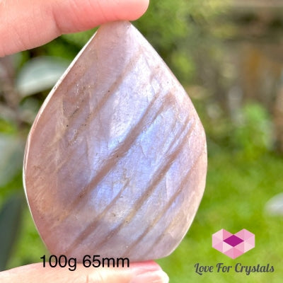 Blue Moonstone Flame (Madagascar) 100G 65Mm Polished Crystal