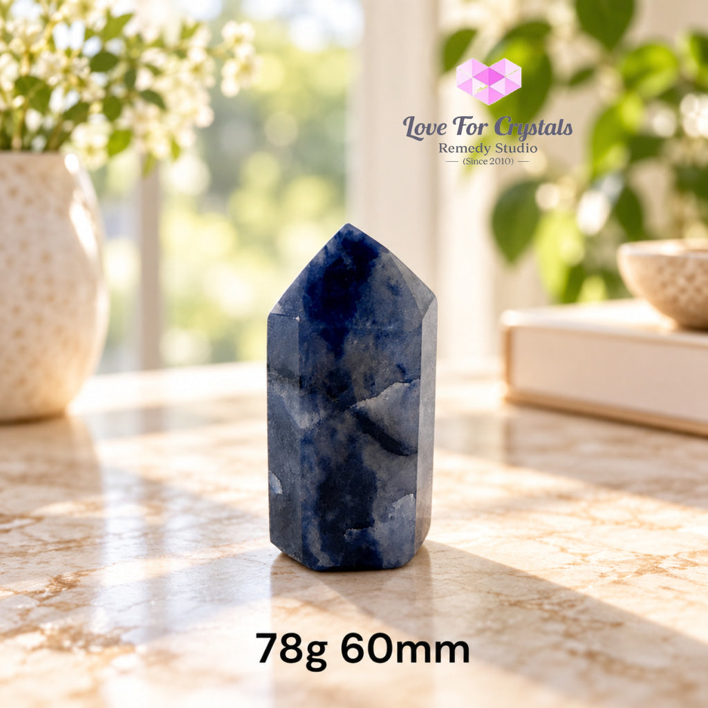 Blue Sodalite Tower (Brazil) Scam Shield - Sodalite