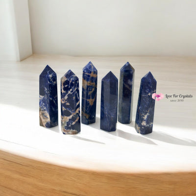 Blue Sodalite Tower Point 75mm (Calm Focus – Clear Expression – Inner Order) Pre-coded & Activated Sodalite
