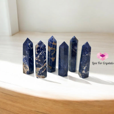 Blue Sodalite Tower Point 75mm (Calm Focus – Clear Expression – Inner Order) Pre-coded & Activated Sodalite