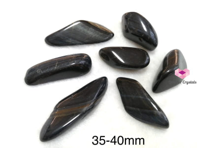 Blue Tigers Eye (Teardrop) Aa Quality 35-40Mm Per Piece Tumbled