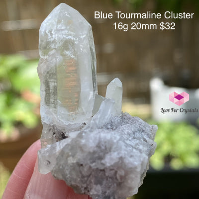 Blue Tourmaline Cluster (Indicolite) Brazil (Rare) 16G 20Mm