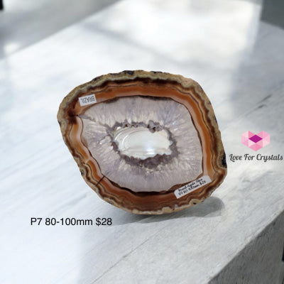 Brazilian Agate Slice (80-100mm) with stand Photo 7 Polished crystals
