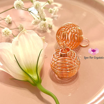 Cage Wire Pendant For Tumbled Stones (Copper Rose)