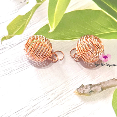 Cage Wire Pendant For Tumbled Stones (Copper Rose)