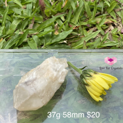 Candle Quartz Crystal With Lenticular Calcite Coating (Madagascar)