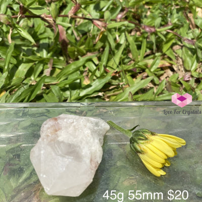 Candle Quartz Crystal With Lenticular Calcite Coating (Madagascar)