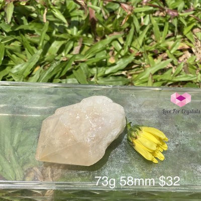 Candle Quartz Crystal With Lenticular Calcite Coating (Madagascar)