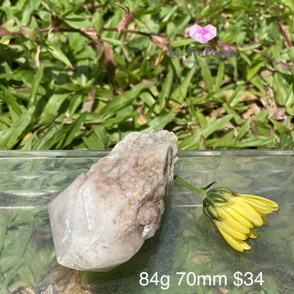 Candle Quartz Crystal With Lenticular Calcite Coating (Madagascar)