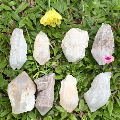 Candle Quartz Crystal With Lenticular Calcite Coating (Madagascar)