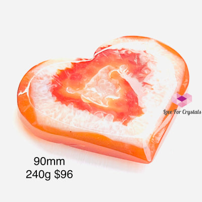 Carnelian Druze Heart (Brazil) 240G 90Mm Crystal Hearts