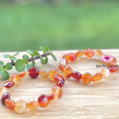 Carnelian Hearts Crystal Bracelet (12Mm) Bracelets & Bangles