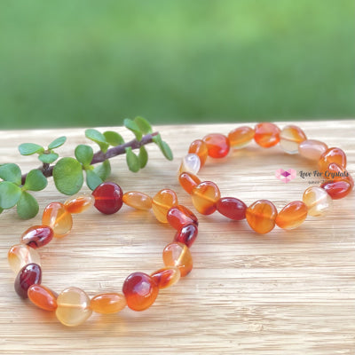Carnelian Hearts Crystal Bracelet (12Mm) Bracelets & Bangles